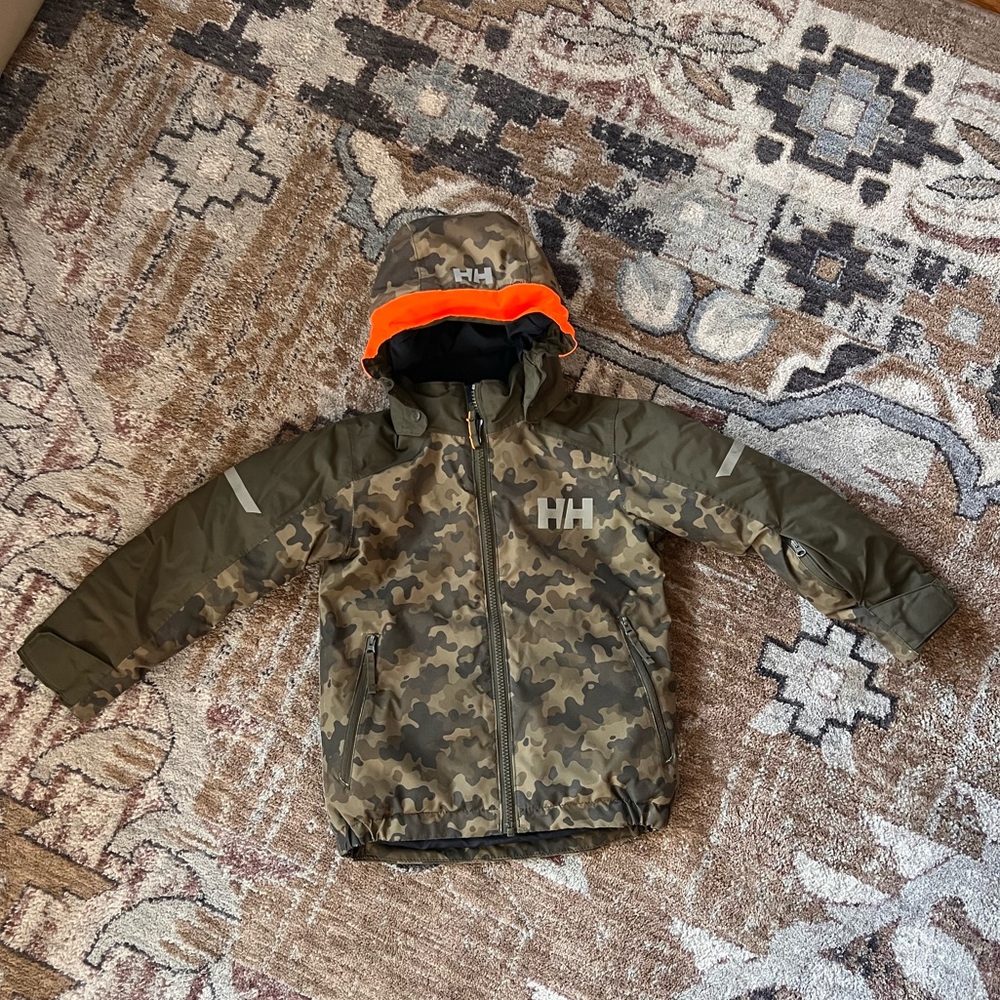 Helly Hansen Kids Camo Jacket with Orange Trim